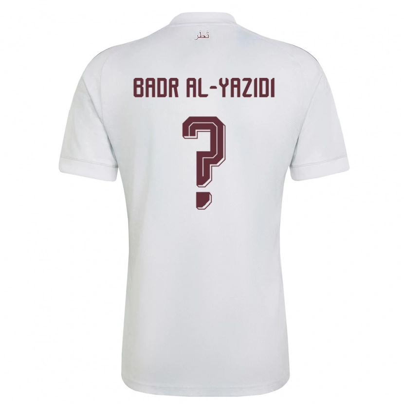 Danxen Hombre Camiseta Catar Abdullah Badr Al-Yazidi #0 Blanco Borgoña 2ª Equipación 26-28 La Camisa