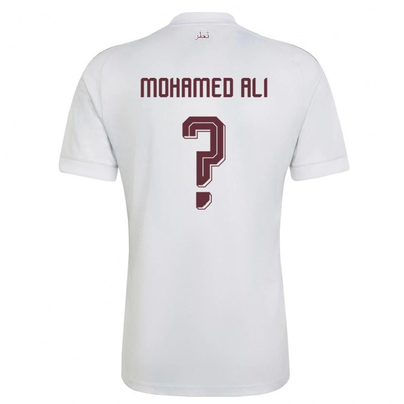 Danxen Hombre Camiseta Catar Youssef Mohamed Ali #0 Blanco Borgoña 2ª Equipación 26-28 La Camisa