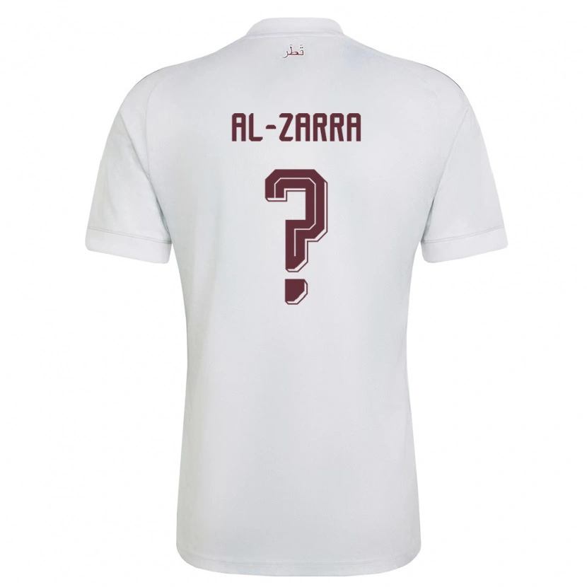 Danxen Hombre Camiseta Catar Jassim Al-Zarra #0 Blanco Borgoña 2ª Equipación 26-28 La Camisa