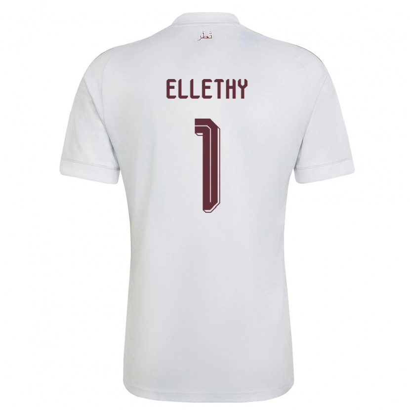 Danxen Hombre Camiseta Catar Shehab Ellethy #1 Blanco Borgoña 2ª Equipación 26-28 La Camisa