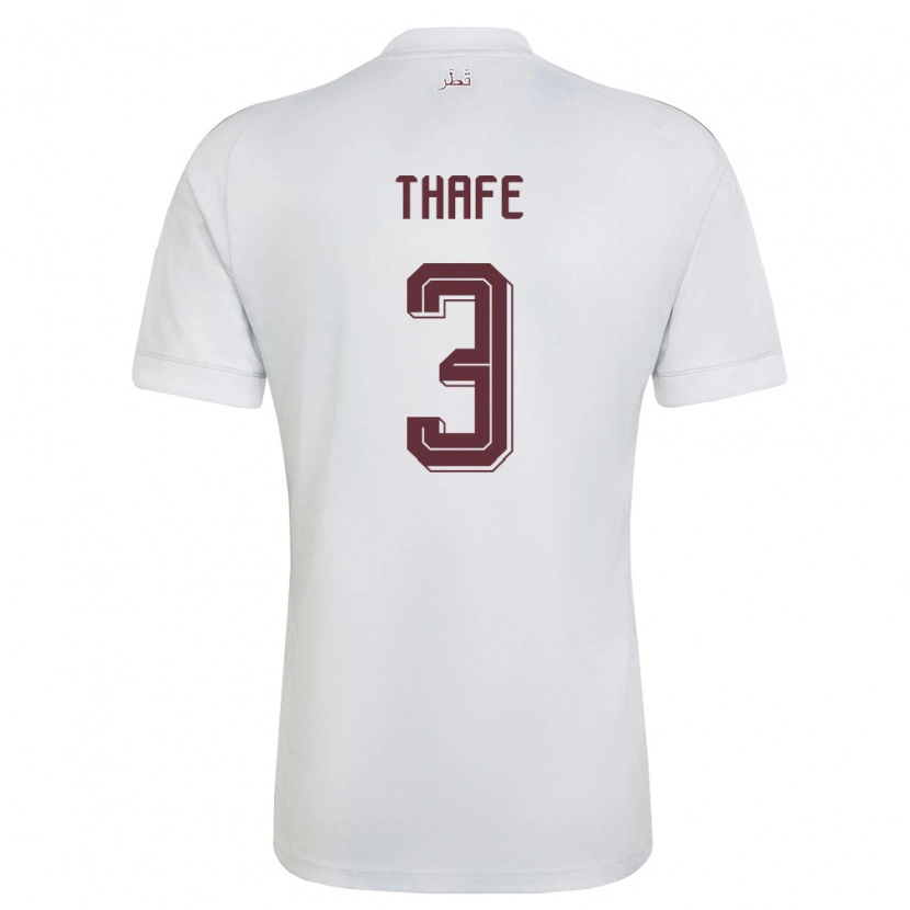 Danxen Hombre Camiseta Catar Tariq Mohd Nader Thafe #3 Blanco Borgoña 2ª Equipación 26-28 La Camisa