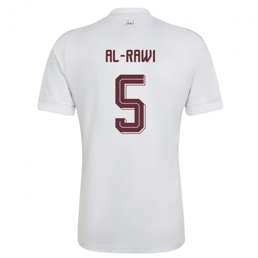 Danxen Hombre Camiseta Catar Qais Al-Rawi #5 Blanco Borgoña 2ª Equipación 26-28 La Camisa