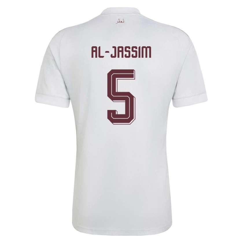 Danxen Hombre Camiseta Catar Dana Al Jassim #5 Blanco Borgoña 2ª Equipación 26-28 La Camisa