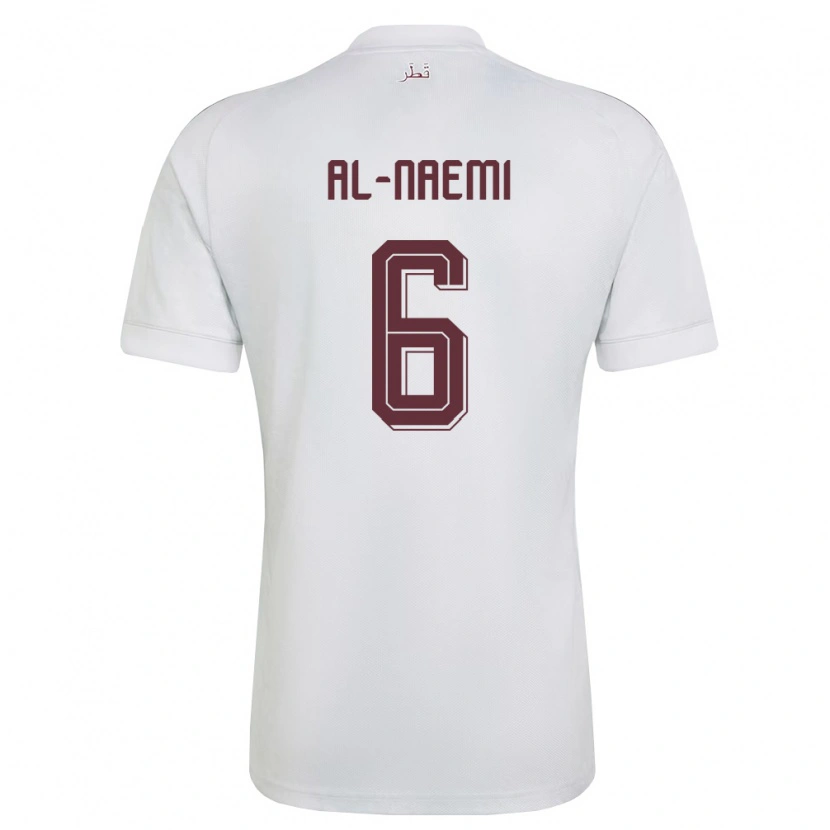 Danxen Hombre Camiseta Catar Reem Al Naemi #6 Blanco Borgoña 2ª Equipación 26-28 La Camisa