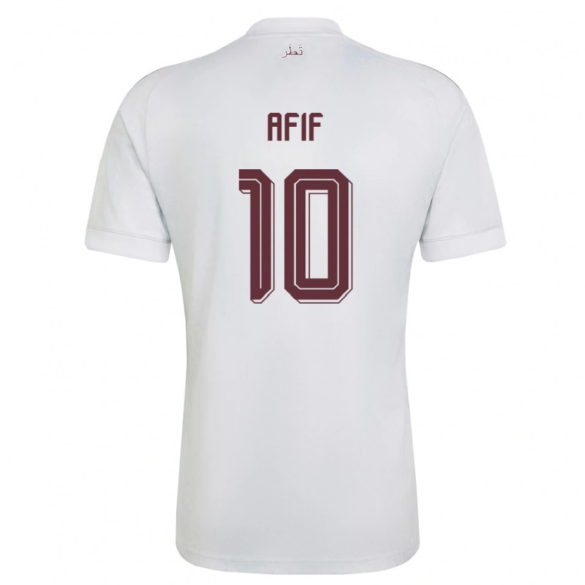 Danxen Hombre Camiseta Catar Akram Afif #10 Blanco Borgoña 2ª Equipación 26-28 La Camisa