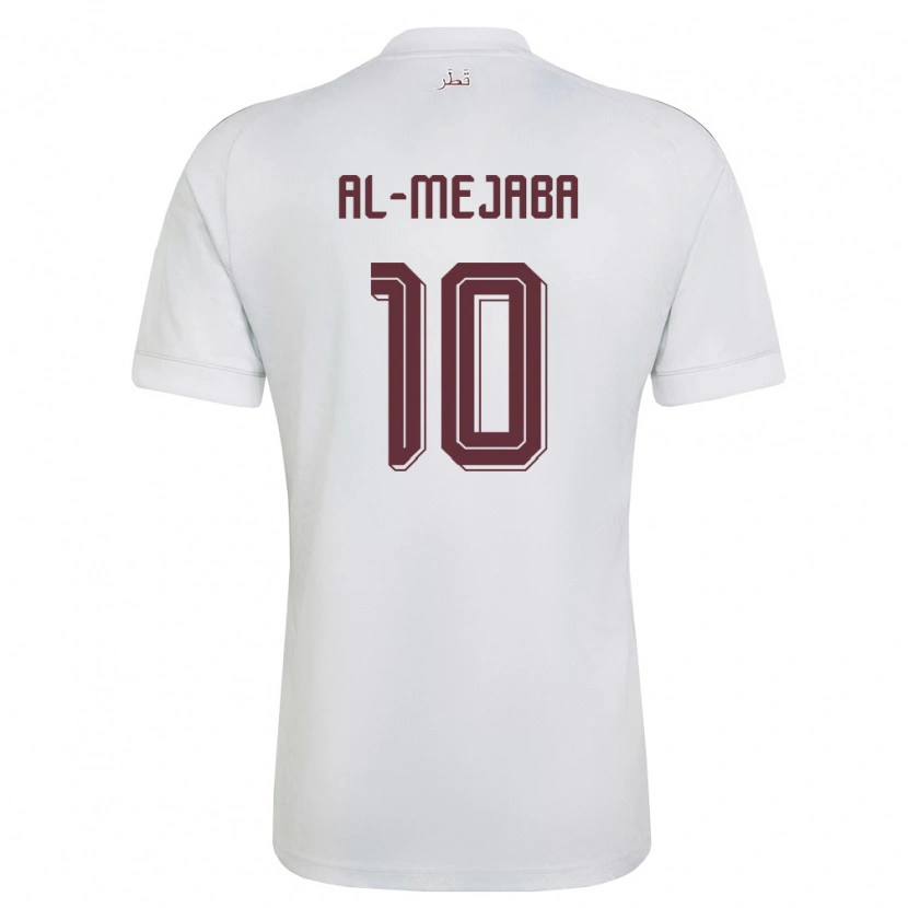 Danxen Hombre Camiseta Catar Mahdi Al-Mejaba #10 Blanco Borgoña 2ª Equipación 26-28 La Camisa