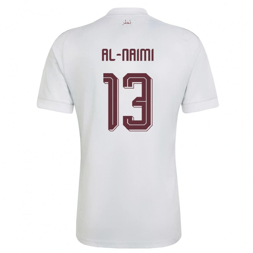 Danxen Hombre Camiseta Catar Zahra Al Naimi #13 Blanco Borgoña 2ª Equipación 26-28 La Camisa