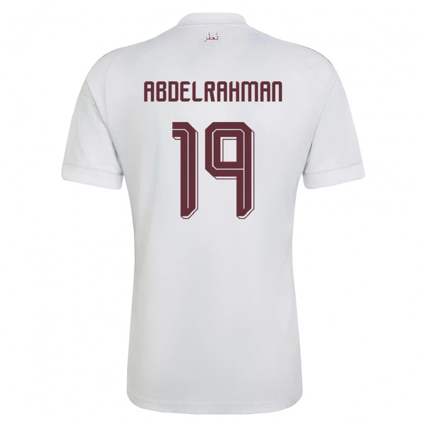 Danxen Hombre Camiseta Catar Mohammed Abdelrahman #19 Blanco Borgoña 2ª Equipación 26-28 La Camisa