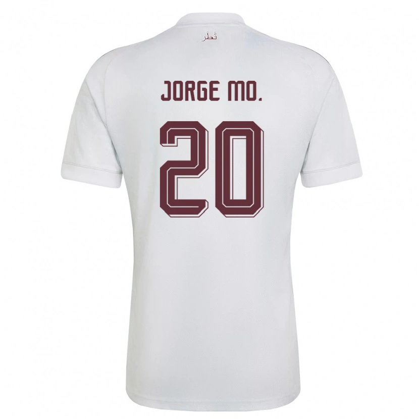 Danxen Hombre Camiseta Catar Jorge Diego Jordan Mo. #20 Blanco Borgoña 2ª Equipación 26-28 La Camisa