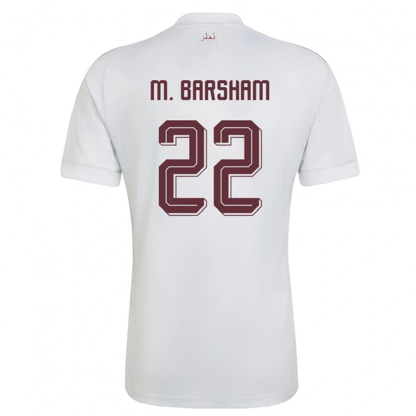 Danxen Hombre Camiseta Catar Meshaal Barsham #22 Blanco Borgoña 2ª Equipación 26-28 La Camisa