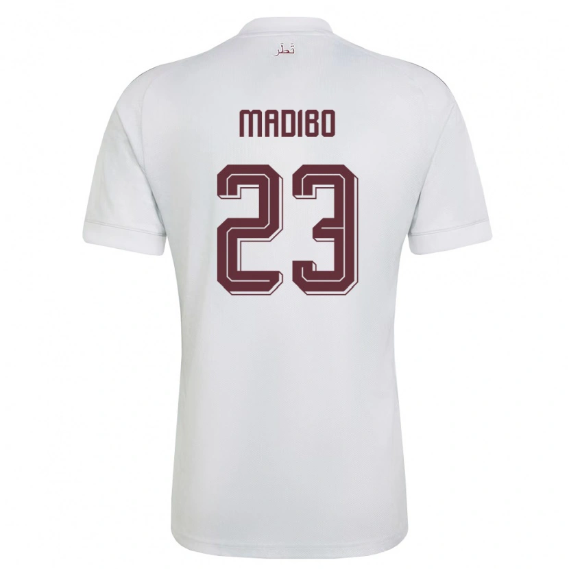 Danxen Hombre Camiseta Catar Assim Madibo #23 Blanco Borgoña 2ª Equipación 26-28 La Camisa