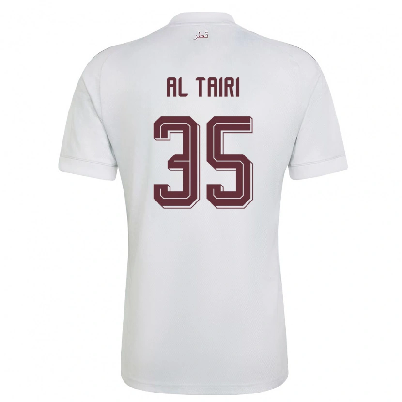 Danxen Hombre Camiseta Catar Osamah Al Tairi #35 Blanco Borgoña 2ª Equipación 26-28 La Camisa