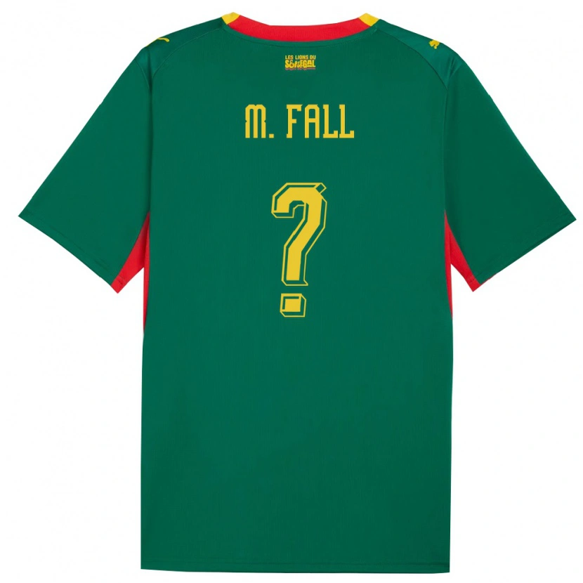 Danxen Hombre Camiseta Senegal Mamadou Fall #0 Verde Amarillo Rojo 2ª Equipación 26-28 La Camisa