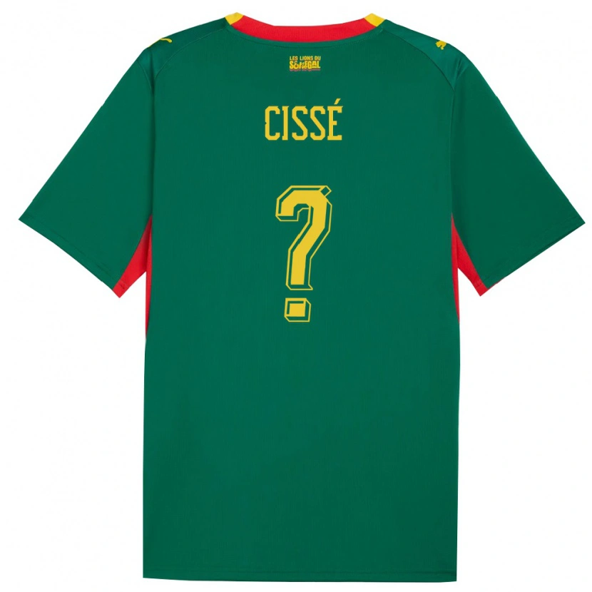 Danxen Hombre Camiseta Senegal Mbaye Cissé #0 Verde Amarillo Rojo 2ª Equipación 26-28 La Camisa