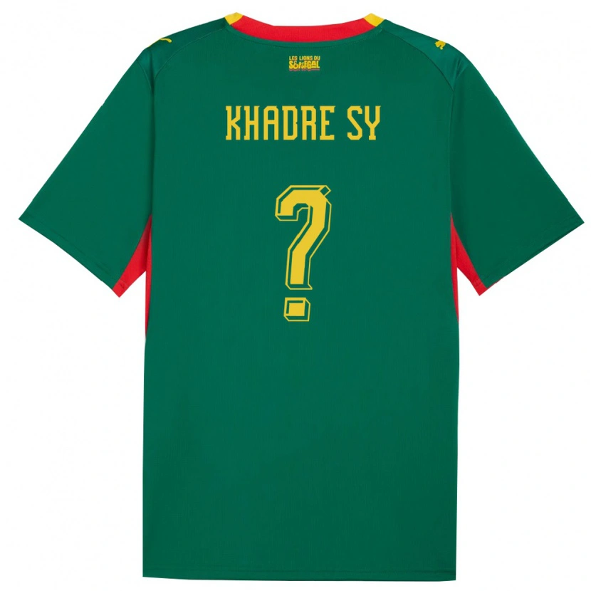 Danxen Hombre Camiseta Senegal Abdou Khadre Sy #0 Verde Amarillo Rojo 2ª Equipación 26-28 La Camisa
