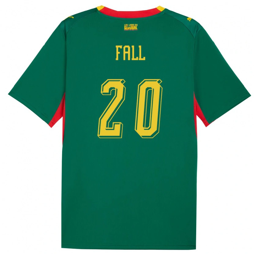 Danxen Hombre Camiseta Senegal Korka Fall #20 Verde Amarillo Rojo 2ª Equipación 26-28 La Camisa