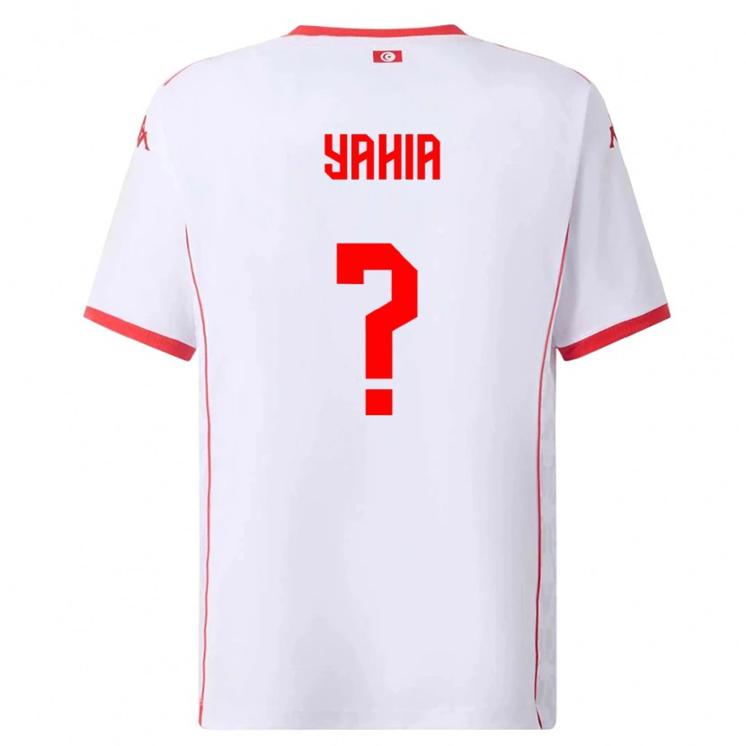 Danxen Hombre Camiseta Túnez Kelyan Yahia #0 Blanco Rojo 2ª Equipación 26-28 La Camisa