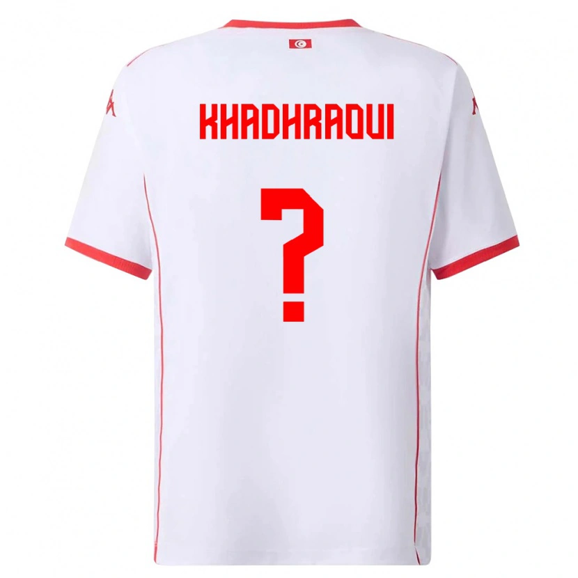 Danxen Hombre Camiseta Túnez Slim Khadhraoui #0 Blanco Rojo 2ª Equipación 26-28 La Camisa