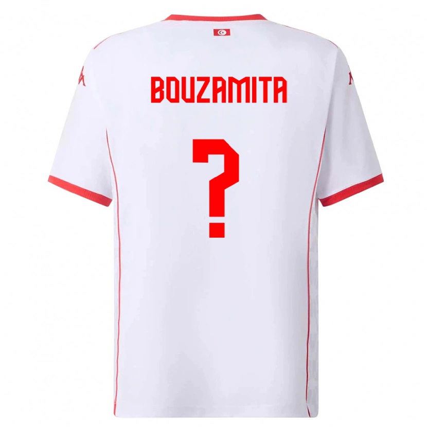 Danxen Hombre Camiseta Túnez Alexandre Bouzamita #0 Blanco Rojo 2ª Equipación 26-28 La Camisa