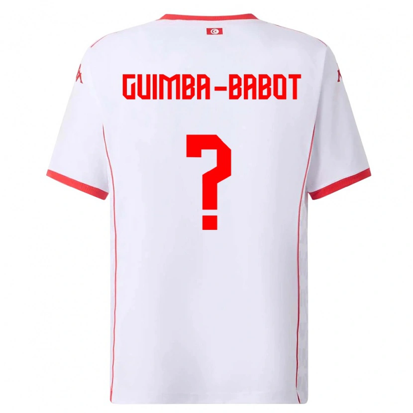 Danxen Hombre Camiseta Túnez Khays Guimba-Babot #0 Blanco Rojo 2ª Equipación 26-28 La Camisa