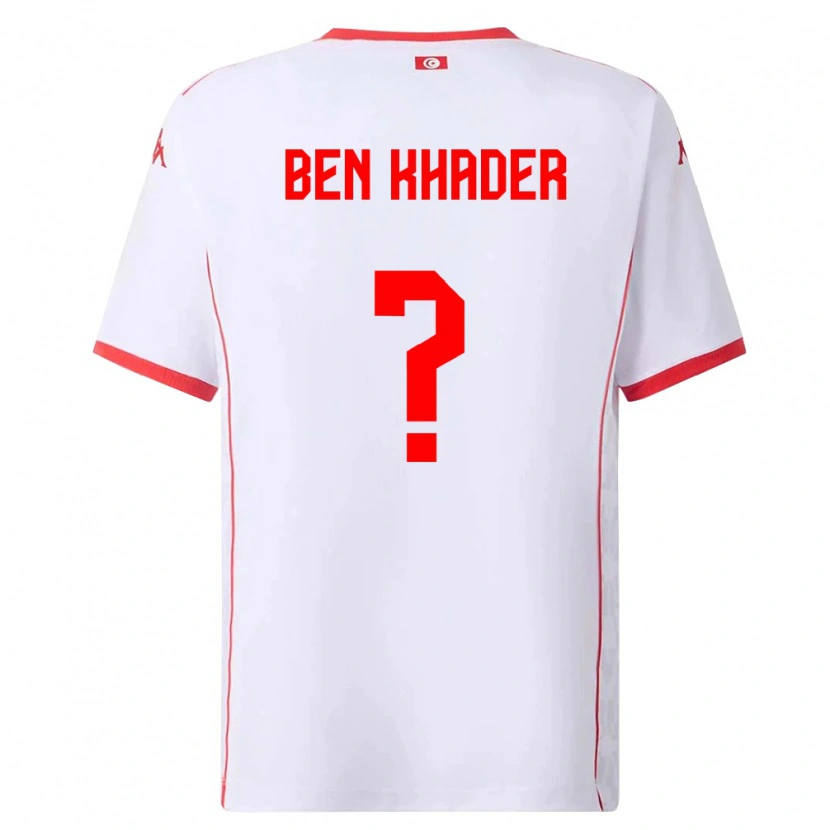 Danxen Hombre Camiseta Túnez Chaouki Ben Khader #0 Blanco Rojo 2ª Equipación 26-28 La Camisa