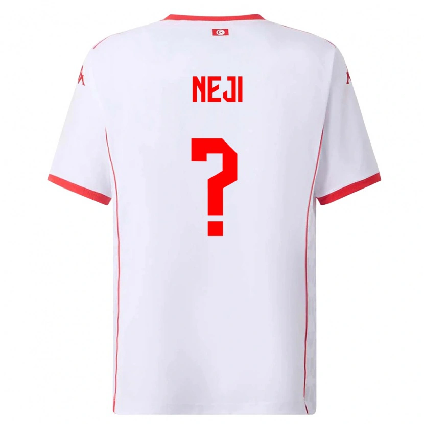 Danxen Hombre Camiseta Túnez Fares Neji #0 Blanco Rojo 2ª Equipación 26-28 La Camisa