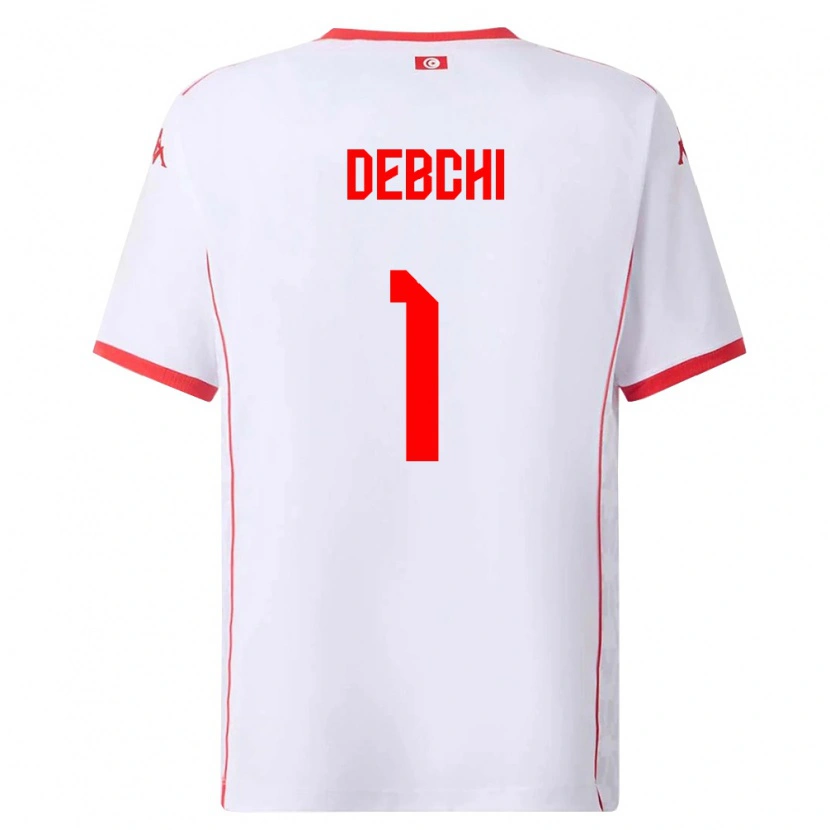 Danxen Hombre Camiseta Túnez Mohamed Sedki Debchi #1 Blanco Rojo 2ª Equipación 26-28 La Camisa
