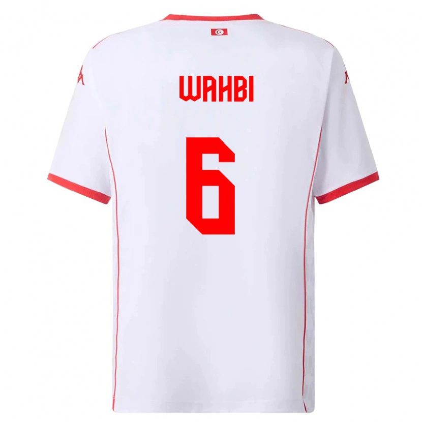 Danxen Hombre Camiseta Túnez Gaith Wahbi #6 Blanco Rojo 2ª Equipación 26-28 La Camisa