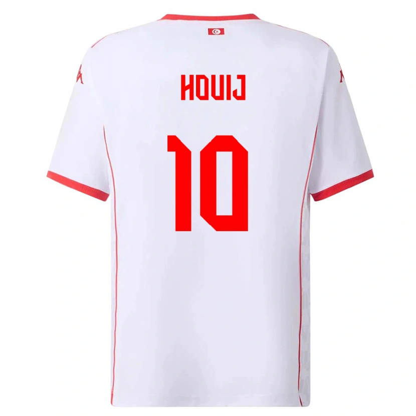 Danxen Hombre Camiseta Túnez Mariem Houij #10 Blanco Rojo 2ª Equipación 26-28 La Camisa