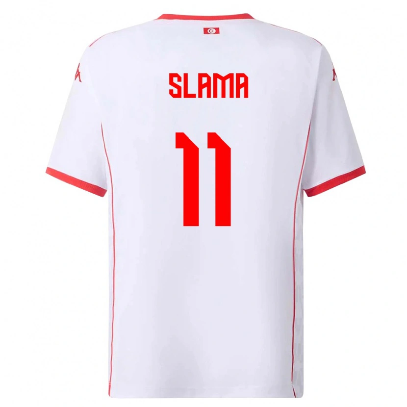 Danxen Hombre Camiseta Túnez Wassim Slama #11 Blanco Rojo 2ª Equipación 26-28 La Camisa