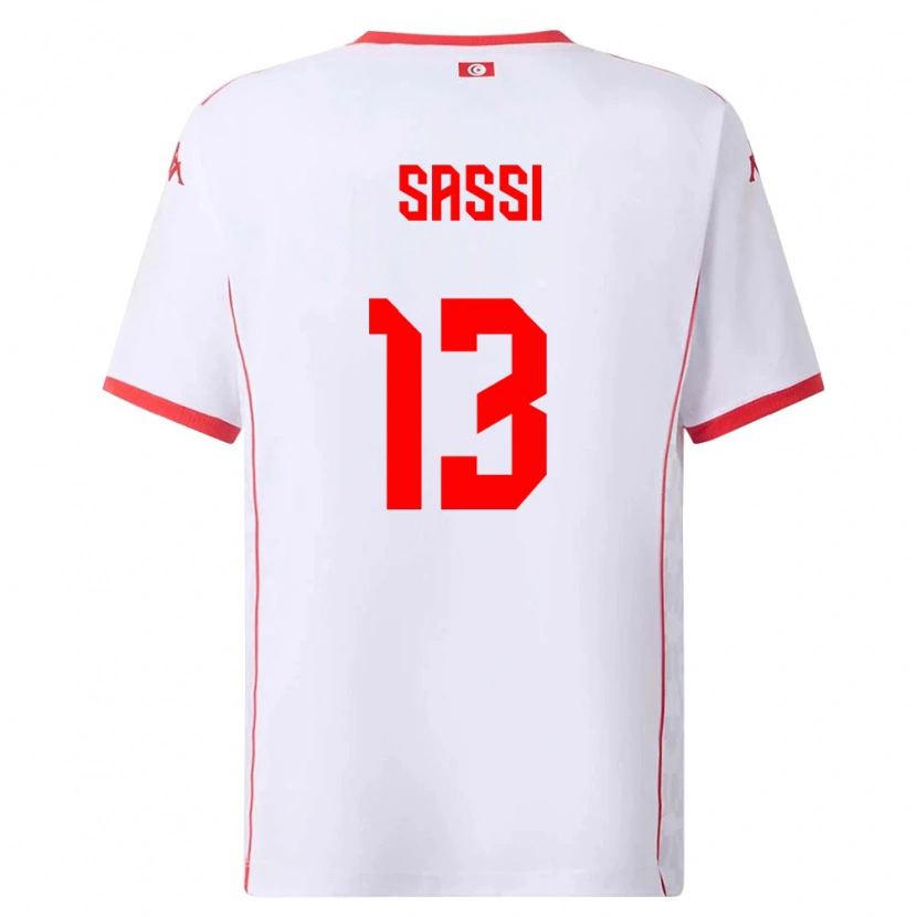 Danxen Hombre Camiseta Túnez Ferjani Sassi #13 Blanco Rojo 2ª Equipación 26-28 La Camisa