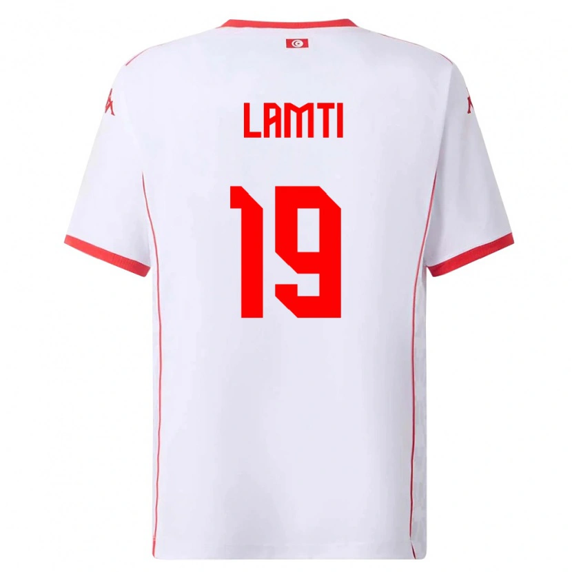 Danxen Hombre Camiseta Túnez Chirine Lamti #19 Blanco Rojo 2ª Equipación 26-28 La Camisa