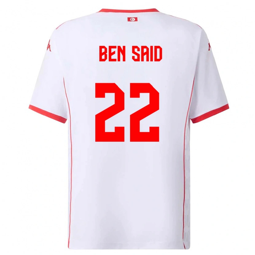 Danxen Hombre Camiseta Túnez Bechir Ben Said #22 Blanco Rojo 2ª Equipación 26-28 La Camisa