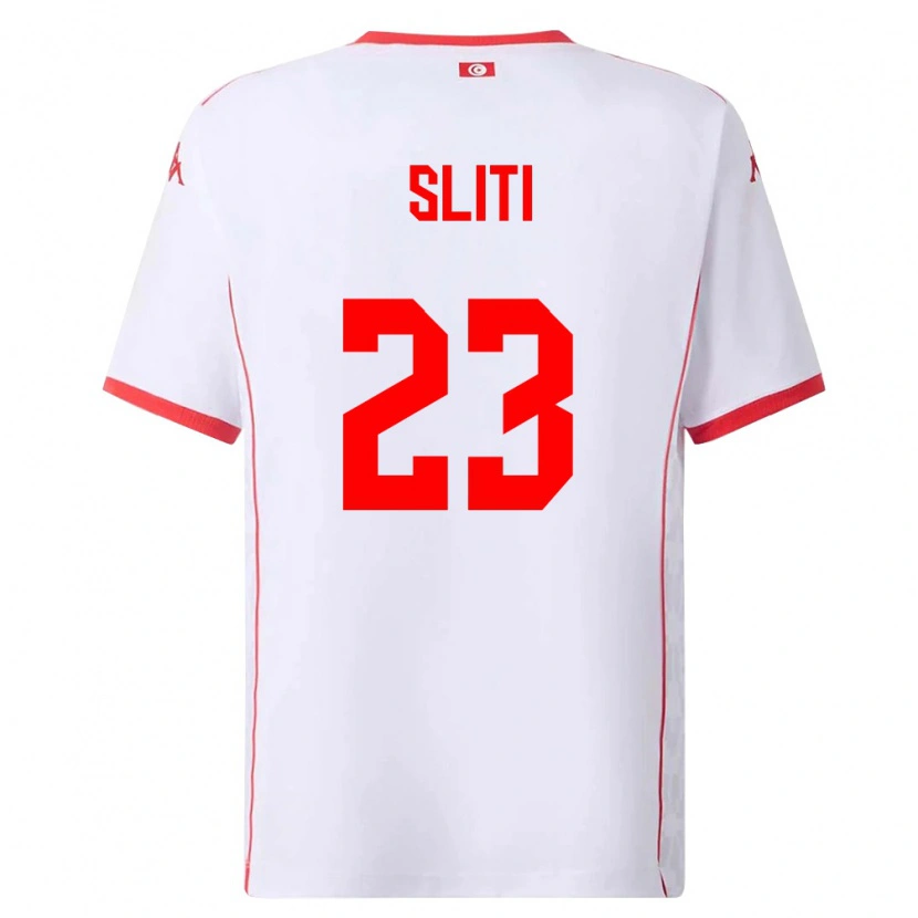 Danxen Hombre Camiseta Túnez Naïm Sliti #23 Blanco Rojo 2ª Equipación 26-28 La Camisa