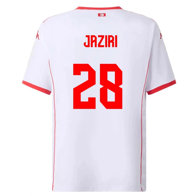 Danxen Hombre Camiseta Túnez Seifeddine Jaziri #28 Blanco Rojo 2ª Equipación 26-28 La Camisa