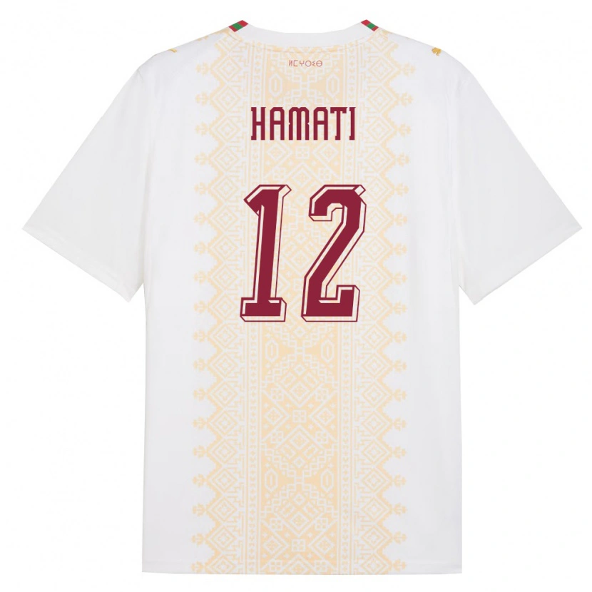 Danxen Hombre Camiseta Marruecos Farouk Hamati #12 Blanco Oro Rojo 2ª Equipación 26-28 La Camisa