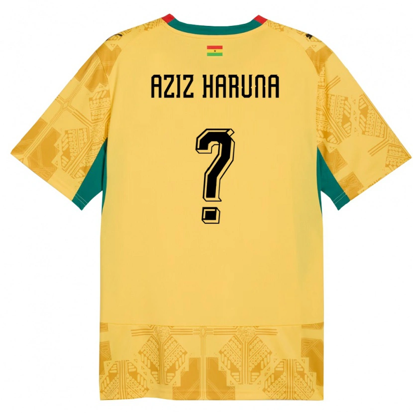 Danxen Hombre Camiseta Ghana Dari Aziz Haruna #0 Amarillo Rojo Negro 2ª Equipación 26-28 La Camisa