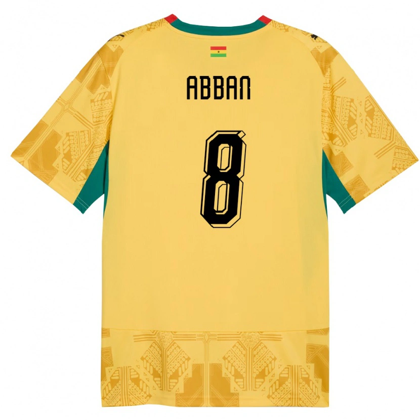 Danxen Hombre Camiseta Ghana Ebenezer Abban #8 Amarillo Rojo Negro 2ª Equipación 26-28 La Camisa