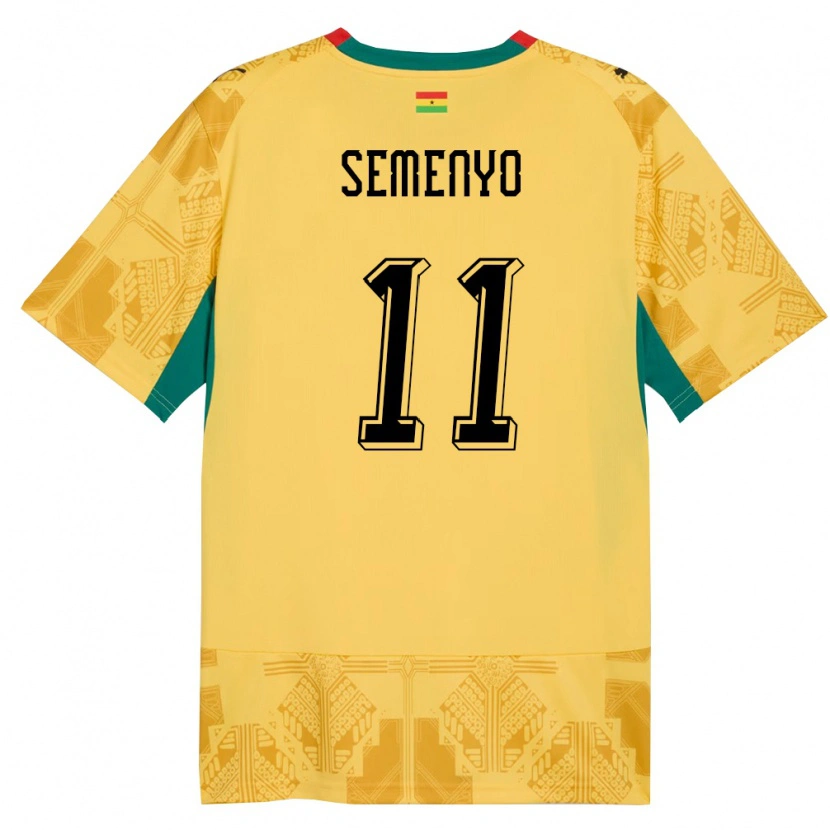 Danxen Hombre Camiseta Ghana Antoine Semenyo #11 Amarillo Rojo Negro 2ª Equipación 26-28 La Camisa