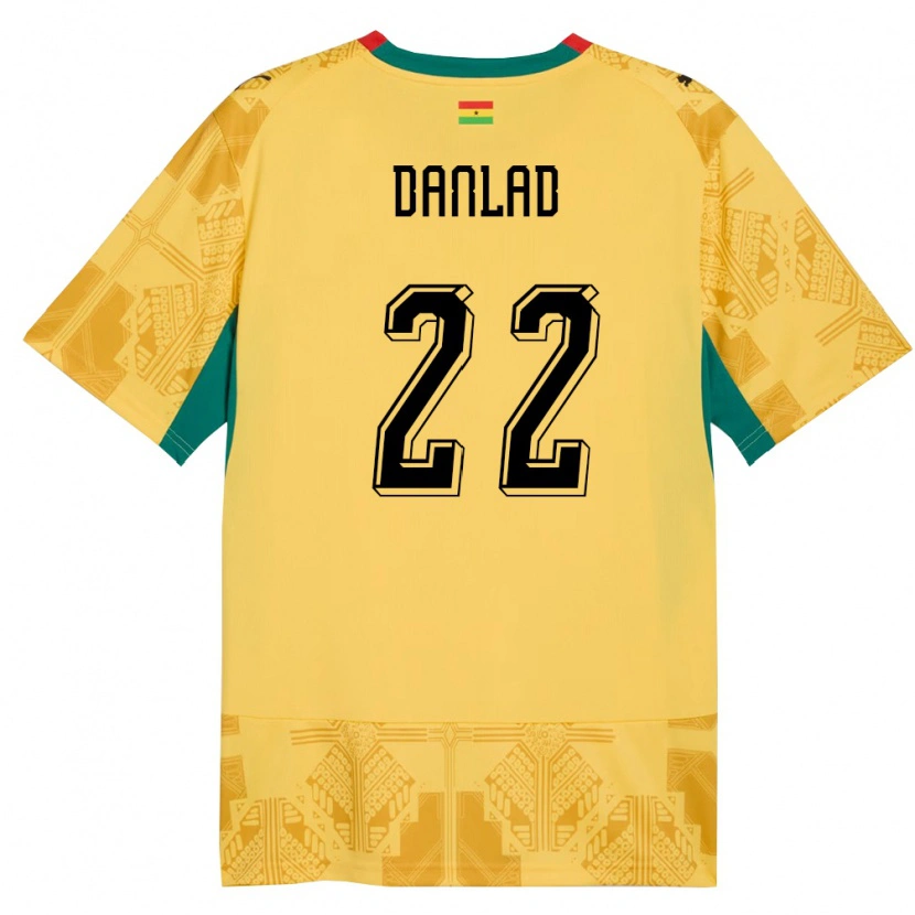 Danxen Hombre Camiseta Ghana Ibrahim Danlad #22 Amarillo Rojo Negro 2ª Equipación 26-28 La Camisa