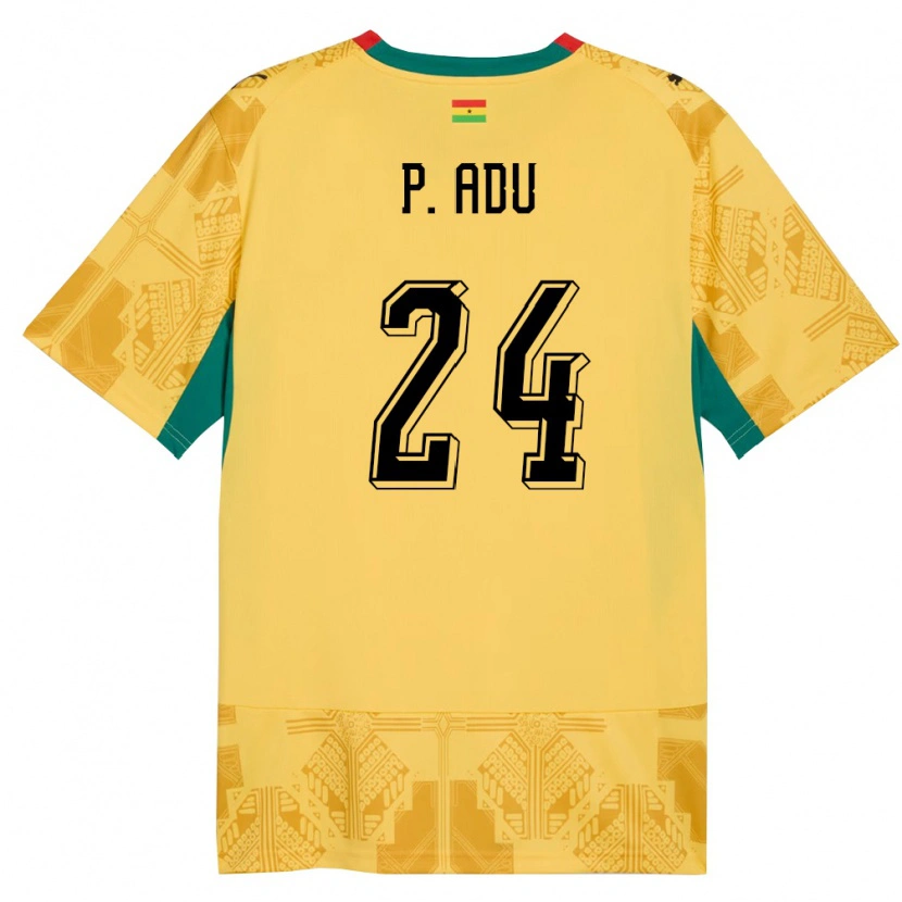 Danxen Hombre Camiseta Ghana Prince Adu #24 Amarillo Rojo Negro 2ª Equipación 26-28 La Camisa