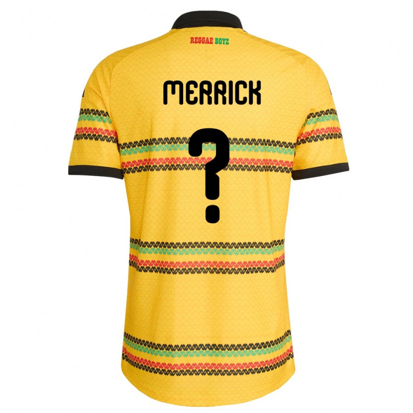 Danxen Mujer Camiseta Jamaica Dwight Merrick #0 Amarillo Negro Verde 1ª Equipación 26-28 La Camisa