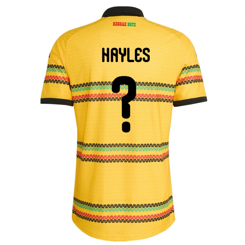 Danxen Mujer Camiseta Jamaica Shania Hayles #0 Amarillo Negro Verde 1ª Equipación 26-28 La Camisa