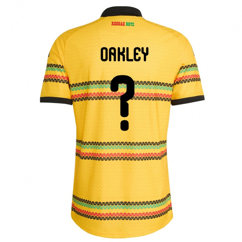 Danxen Mujer Camiseta Jamaica Katie Oakley #0 Amarillo Negro Verde 1ª Equipación 26-28 La Camisa