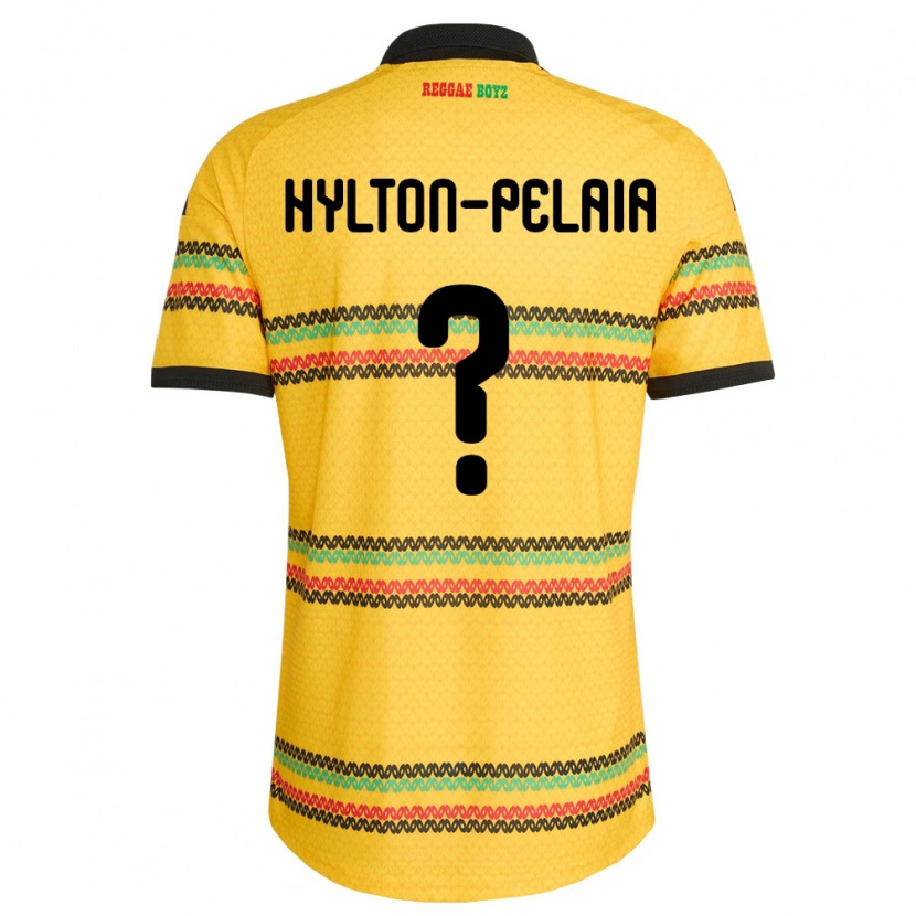 Danxen Mujer Camiseta Jamaica Jayda Hylton-Pelaia #0 Amarillo Negro Verde 1ª Equipación 26-28 La Camisa