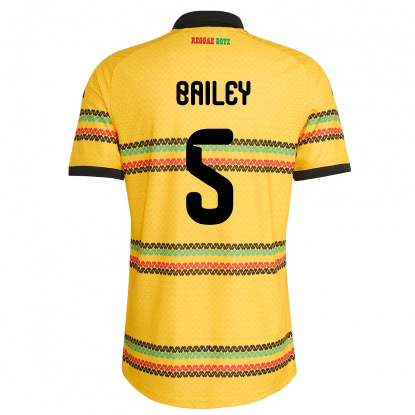 Danxen Mujer Camiseta Jamaica Jade Bailey #5 Amarillo Negro Verde 1ª Equipación 26-28 La Camisa