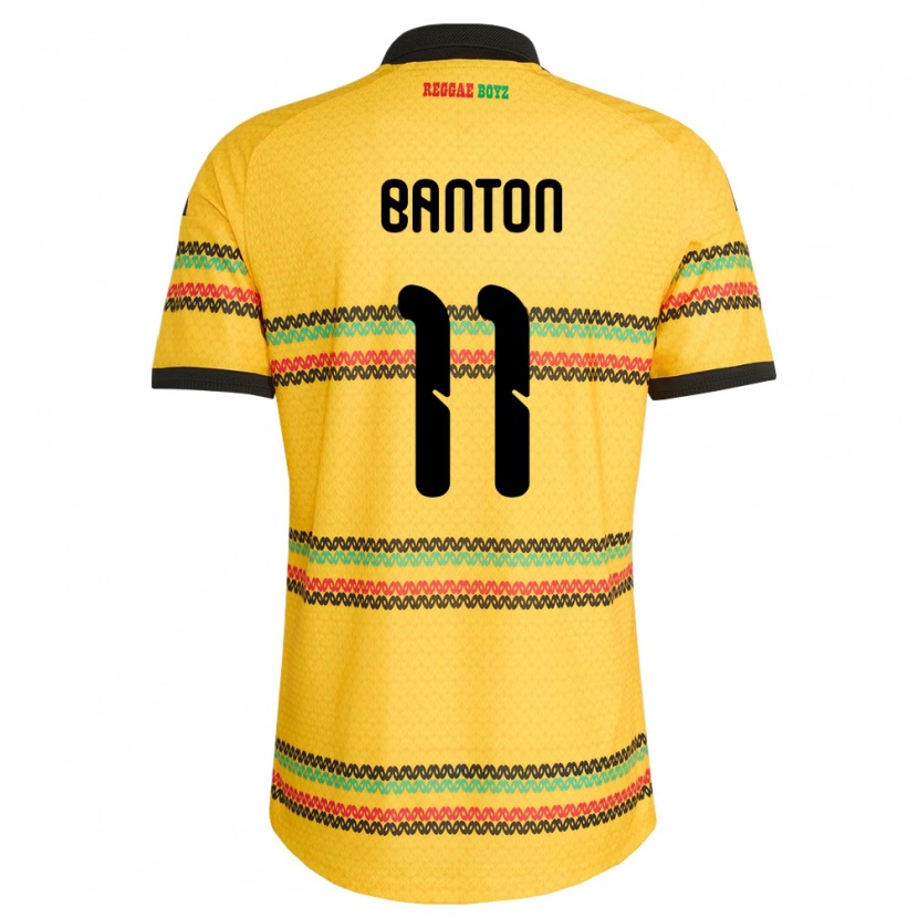 Danxen Mujer Camiseta Jamaica Kenoy Banton #11 Amarillo Negro Verde 1ª Equipación 26-28 La Camisa
