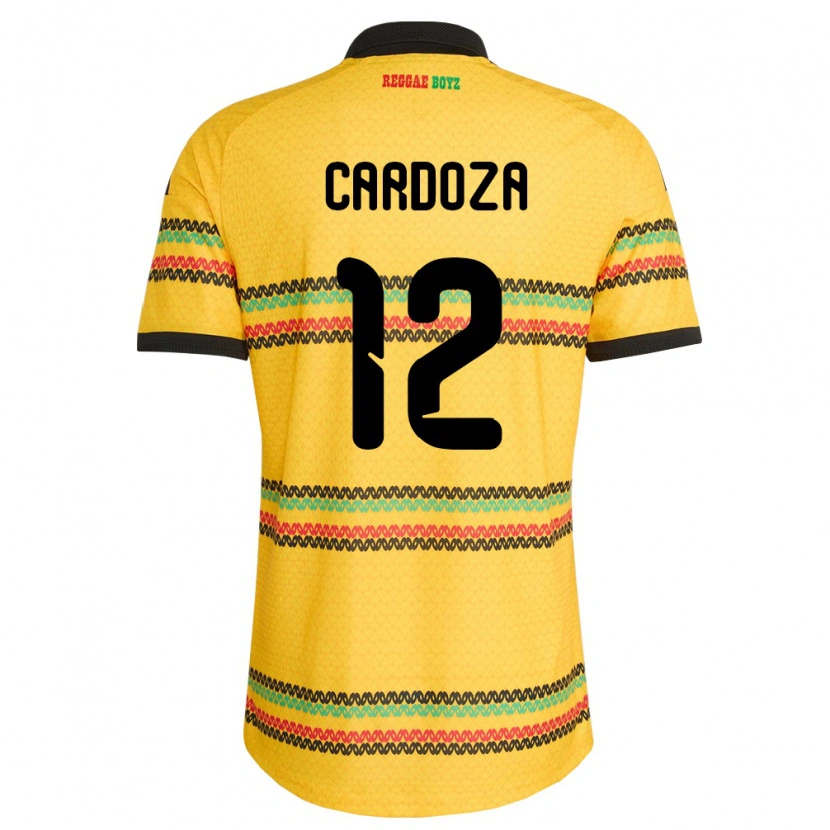 Danxen Mujer Camiseta Jamaica Naya Cardoza #12 Amarillo Negro Verde 1ª Equipación 26-28 La Camisa