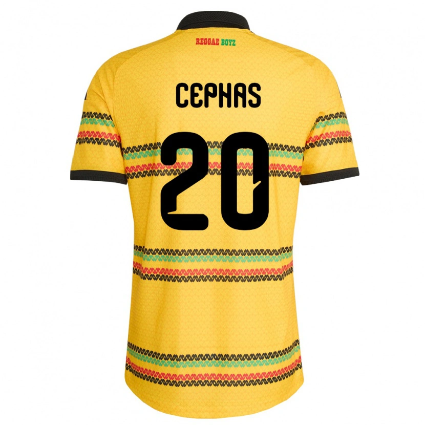 Danxen Mujer Camiseta Jamaica Renaldo Cephas #20 Amarillo Negro Verde 1ª Equipación 26-28 La Camisa