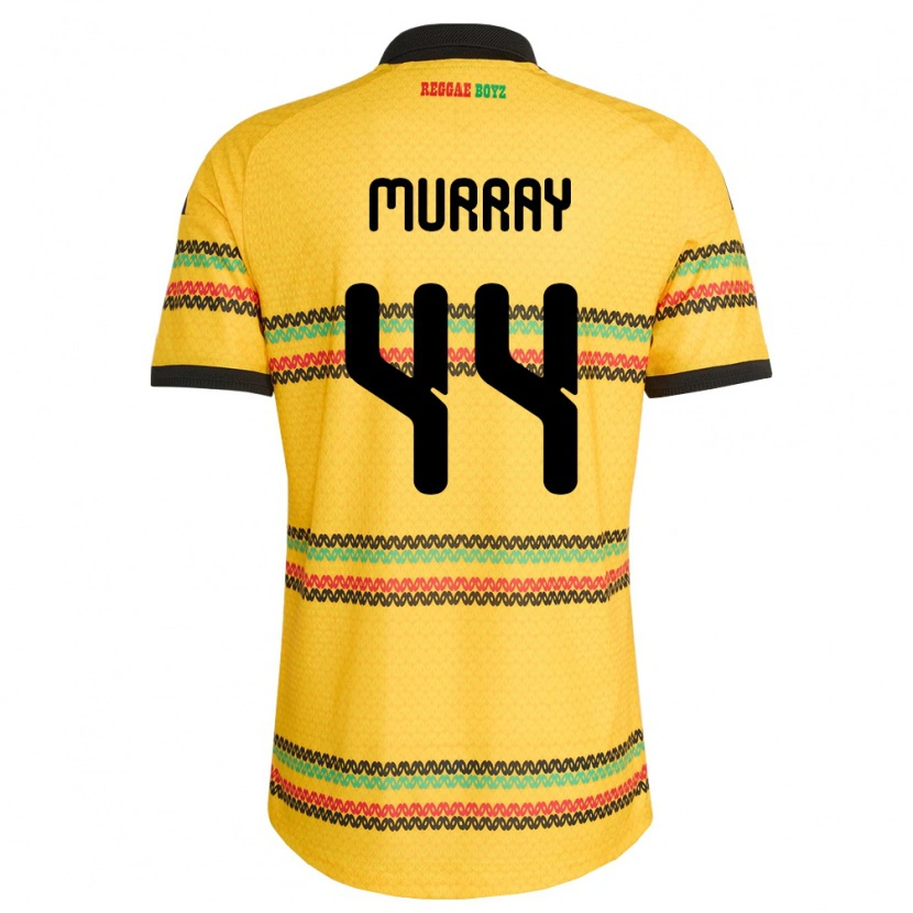 Danxen Mujer Camiseta Jamaica Satara Murray #44 Amarillo Negro Verde 1ª Equipación 26-28 La Camisa